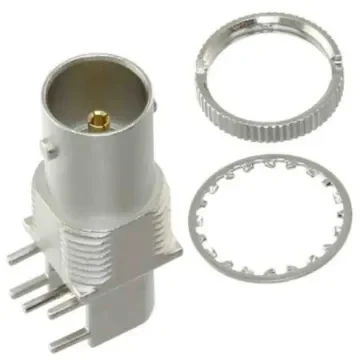 Samtec BNC Series, Jack PCB Mount BNC Connector, 75O, Through Hole Termination, Right Angle Body - BNC7T-J-P-GN-RA-BH1 product image