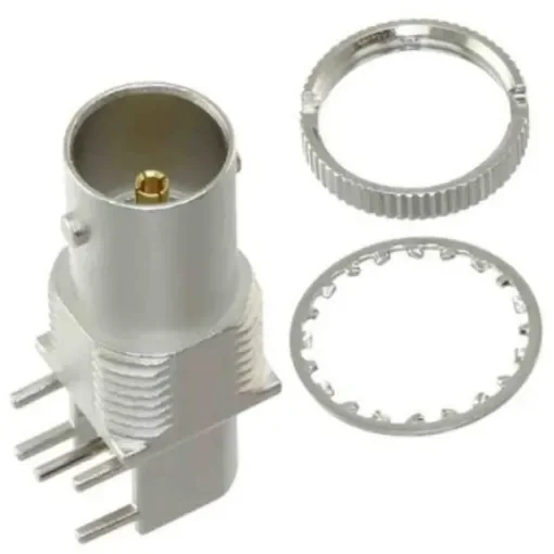 Samtec BNC Series, Jack PCB Mount BNC Connector, 75O, Through Hole Termination, Right Angle Body - BNC7T-J-P-GN-RA-BH1 product image