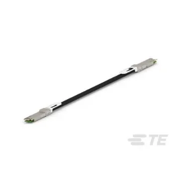 TE Connectivity, 500mm, Black QSFP-DD to QSFP-DD, Terminated PVC Sheath - 2323765-1 product image