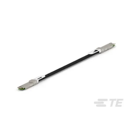 TE Connectivity, 500mm, Black QSFP-DD to QSFP-DD, Terminated PVC Sheath - 2323765-1 product image