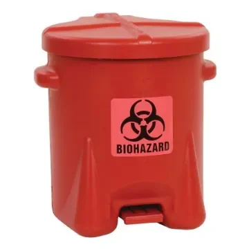 Eagle Biohazardous Poly Waste Cans 22.8L Red Pedal HDPE Waste Bin - ECN943BIRD product image