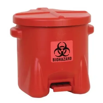 Eagle Biohazardous Poly Waste Cans 37.9L Red Pedal HDPE Waste Bin - ECN945BIRD product image