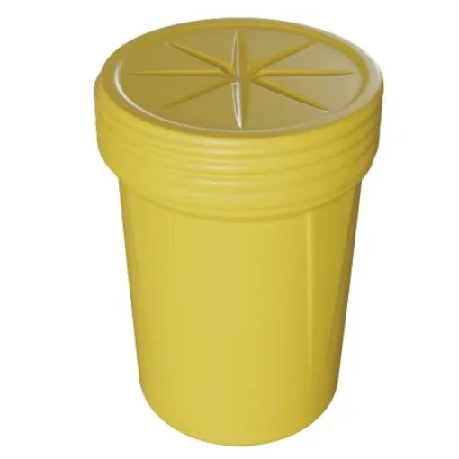 Eagle Lab Packs with Screw-On Lid 5gal Yellow Hinged HDPE Waste Bin - EDR1600SYL product image