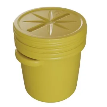 Eagle Lab Packs with Screw-On Lid 5gal Yellow Hinged HDPE Waste Bin - EDR16500YL product image