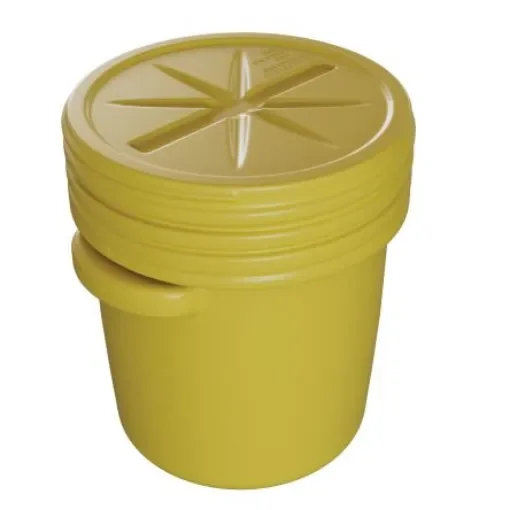 Eagle Lab Packs with Screw-On Lid 5gal Yellow Hinged HDPE Waste Bin - EDR16500YL product image