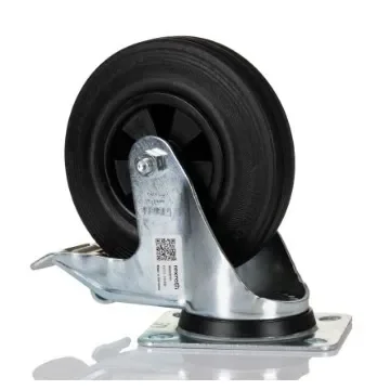 Bosch Rexroth M8 Thread Rubber Castor Wheels, 125mm 10mm Groove - 3842259791 product image