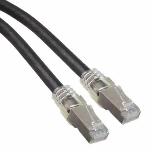 Amphenol SocapexRJF SFTP 5E, 10ft Cat5e, Black RJ45 to Male RJ45 Male, Aluminium Foil, Tinned Copper Braid Shielded, - RJFSFTP5E0305 product image