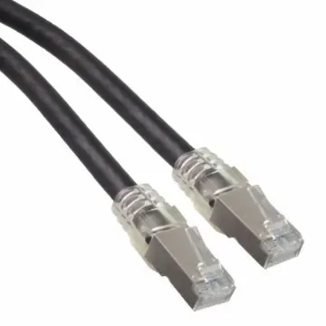 Amphenol SocapexRJF SFTP 6A, 3.28ft Cat6a, Black RJ45 to Male RJ45 Male, Aluminium Foil, Tinned Copper Braid Shielded, - RJFSFTP6A0100 product image