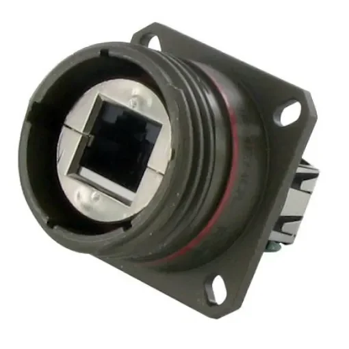 Amphenol Socapex RJF TV6 Series Receptacle Ethernet Connector, Flange Mount, Cat6 Straight 1 Port 8 -Way - RJFTV62A1N product image