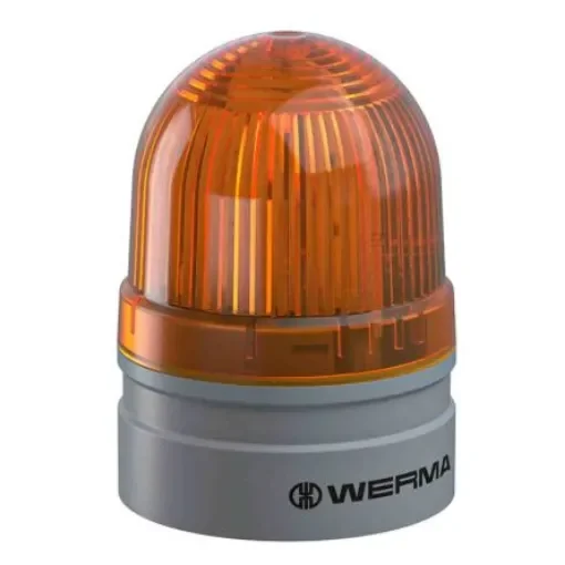 Werma EvoSIGNAL Mini Series Yellow Blinking Beacon, 12 V, Base Mount, LED Bulb, IP66 - 260.310.74 product image