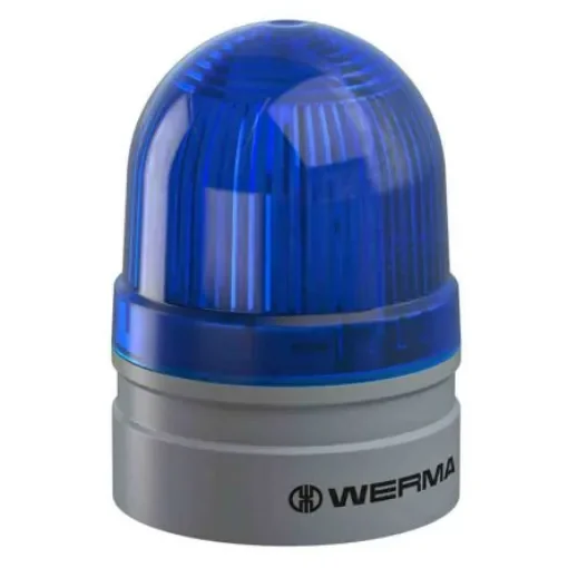 Werma EvoSIGNAL Mini Series Blue Beacon, 12 V, Base Mount, LED Bulb - 260.510.74 product image