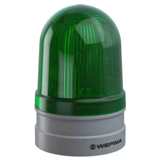 Werma EvoSIGNAL Midi Series Green Multiple Effect Beacon, 12 V, 24 V, Base Mount, LED Bulb, IP66 - 261.210.70 product image