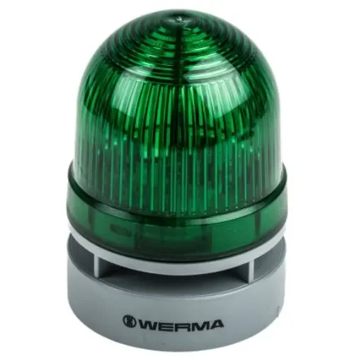 Werma EvoSIGNAL Mini Series Green Sounder Beacon, 24 V dc, IP66, Base Mount, 95dB at 1 Metre - 460.210.75 product image