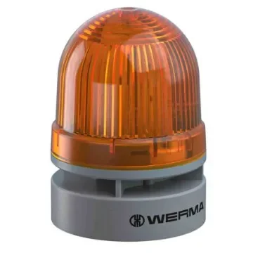 Werma EvoSIGNAL Mini Series Yellow Sounder Beacon, 24 V dc, IP66, Base Mount, 95dB at 1 Metre - 460.310.75 product image