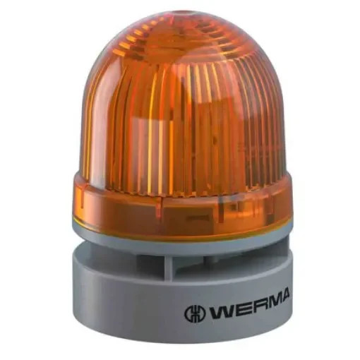 Werma EvoSIGNAL Mini Series Yellow Sounder Beacon, 12 V dc, Base Mount - 460.320.74 product image
