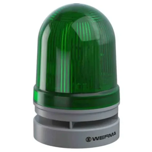 Werma EvoSIGNAL Midi Series Green Sounder Beacon, 12 V dc, Base Mount - 461.210.70 product image