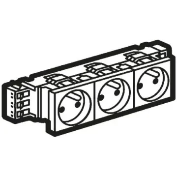 Legrand Mosaïc White 3 Gang Plug Socket, 16A, Type E - French, Indoor Use - 0 773 03 product image