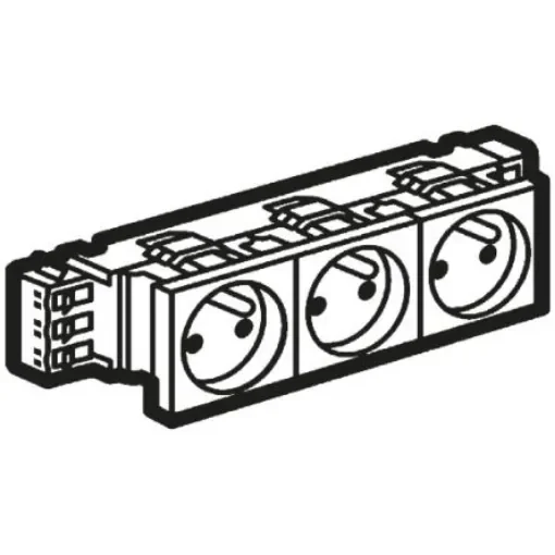 Legrand Mosaïc White 3 Gang Plug Socket, 16A, Type E - French, Indoor Use - 0 773 03 product image