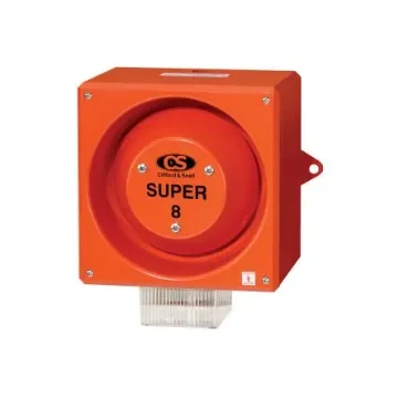 Clifford & Snell YL80 Super Series Clear Sounder Beacon, 24 V dc, IP66, Side Mount, 120dB at 1 Metre - YL80/D50/C/RF/SU/WR product image