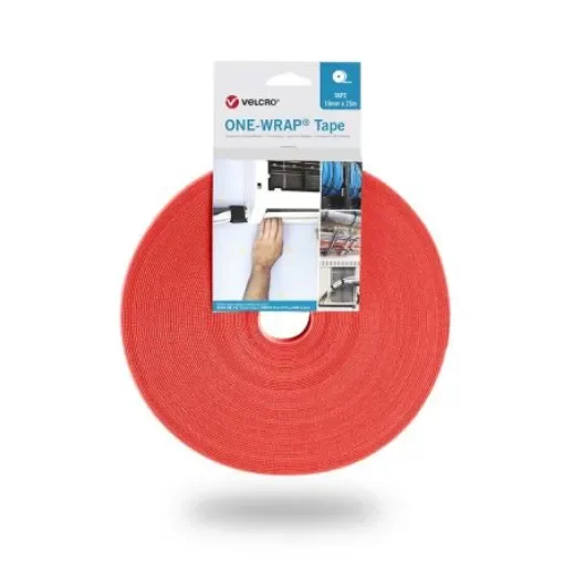 VELCRO® Red Hook & Loop Tape, 10mm x 25m - VEL-OW64105 product image