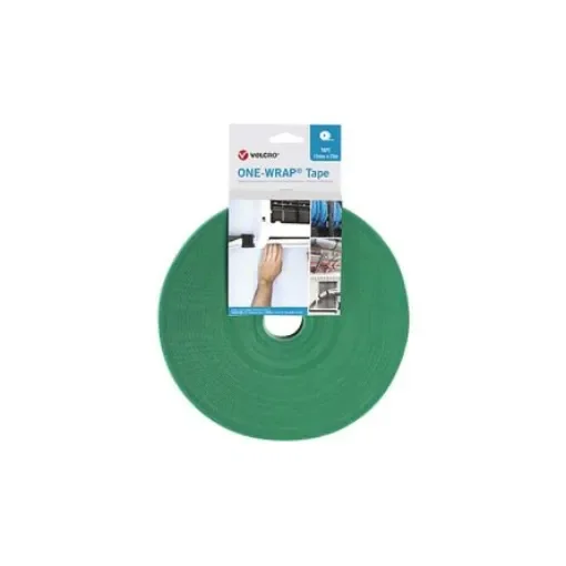 VELCRO® Green Hook & Loop Tape, 10mm x 25m - VEL-OW64106 product image