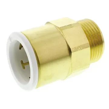 John Guest Brass Pipe Fitting, Straight Push Fit Coupler, Male 3/4in to Female 22mm - 22MC(3/4)BRASS product image