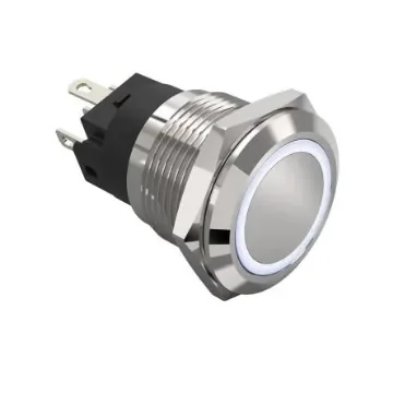EAO 82 Series Illuminated Push Button Switch, Momentary, Panel Mount, 19mm Cutout, SPDT, White LED, 240V, IP65, IP67 - 82-5151.1154 product image
