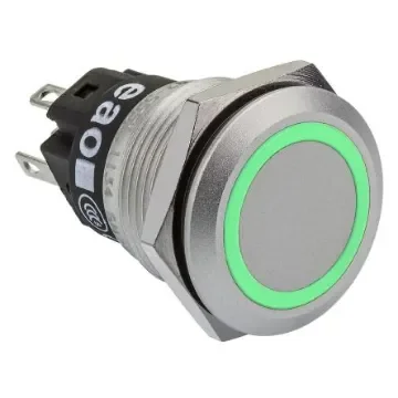 EAO 82 Series Illuminated Push Button Switch, Momentary, Panel Mount, 19mm Cutout, SPDT, Green LED, 240V, IP65, IP67 - 82-5152.1134 product image