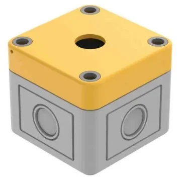 EAO Grey/Yellow Plastic 84 Push Button Enclosure - 1 Hole 22.5mm Diameter - 84-910 product image