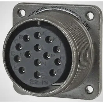 Amphenol Industrial, MS-E 14 Way MIL Spec Circular Connector Plug, Socket Contacts,Shell Size 22, Quick Coupling - MS3102E22-19SW product image