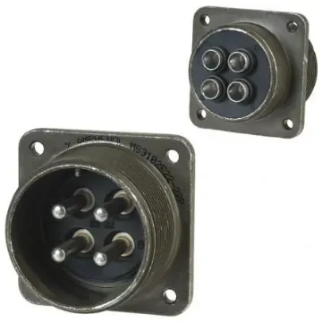 Amphenol Industrial, MS-E 4 Way MIL Spec Circular Connector, Pin Contacts,Shell Size 22, Quick Coupling Threaded, - MS3102E22-22P product image