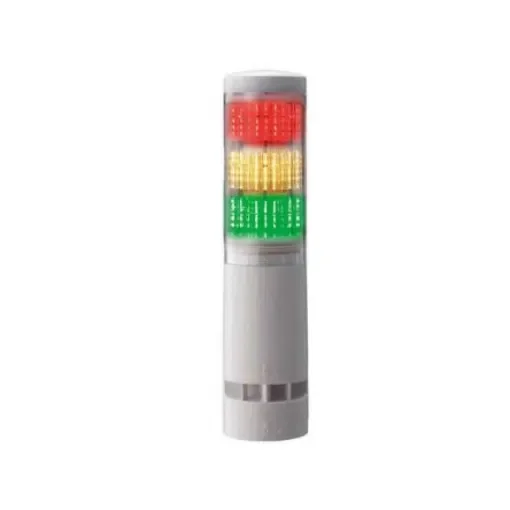 Patlite LA6 Series Clear Buzzer Signal Tower, 3 Lights, 24 V dc, Direct Mount - LA6-3DTNUN-RYG product image