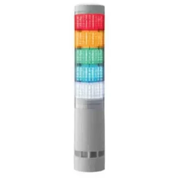Patlite LA6 Series Clear Buzzer Signal Tower, 5 Lights, 24 V dc, Direct Mount - LA6-5DTNWB-RYGBC product image