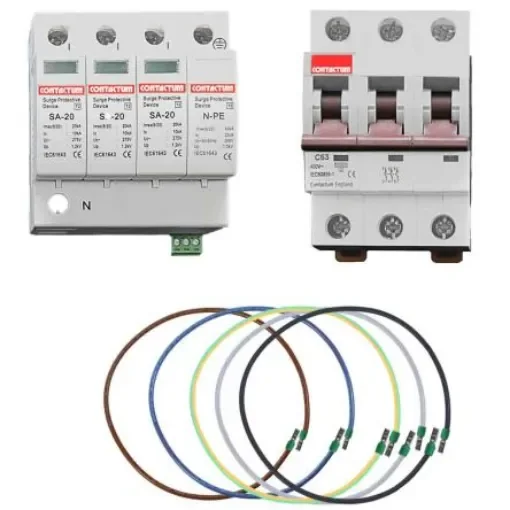 Contactum 3 Phase Surge Protector, 40kA, DIN Rail Mount - DDB-T2S4031KIT product image