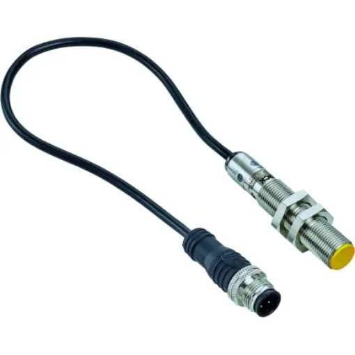 SICK IME2S Series Flush Inductive Non-Contact Safety Switch, 24V dc, Nickel Plated Brass Housing, 2NO, M12 - IME2S12-04B4DQ9 product image