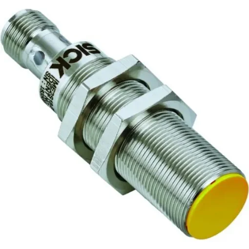 SICK IME2S Series Flush Inductive Non-Contact Safety Switch, 24V dc, Nickel Plated Brass Housing, 2NO, M12 - IME2S18-08B4DC0 product image