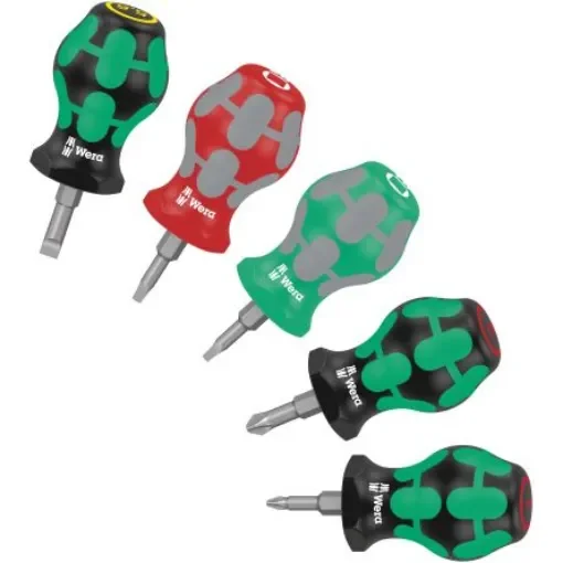 Wera 335, 350 PH, 368 Phillips; Slotted; Square Stubby Screwdriver Set, 5-Piece - 05008872001 product image