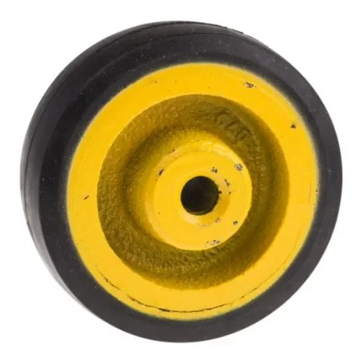 RS PRO Black, Yellow Rubber Anti-Static Trolley Wheel, 100kg - 2012601 product image