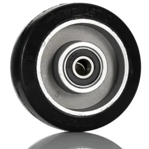 RS PRO Black Rubber Abrasion Resistant, Quiet Operation Trolley Wheel, 160kg - 2012768 product image