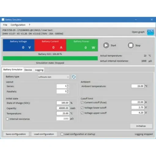 EA Elektro-Automatik Software for Use with EA-PSB 9000, EA-PSB 10000 - EA-License BS LEAD-ACID product image