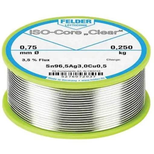 Felder Lottechnik Wire, 0.75mm Lead Free Solder, 217°C Melting Point - 51760720 37 product image