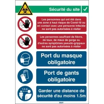 Safety Wall Chart, Polypropylene B-7527, French, 371 mm, 262mm - COVID-19-REC2-PP-FR product image