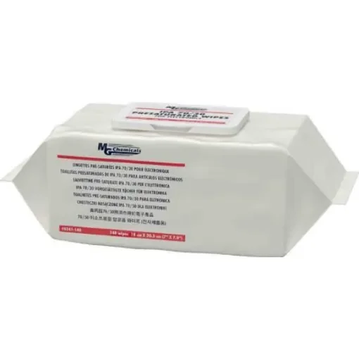 MG Chemicals Wet Isopropanol Wipes, Box of 140, 178 x 200mm - 8241-140 product image