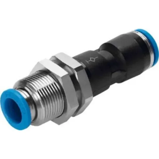 Festo QS Series Bulkhead Tube-to-Tube Adaptor, Push In 12 mm to Push In 12 mm, Tube-to-Tube Connection Style, 130641 - QSSK-12 product image