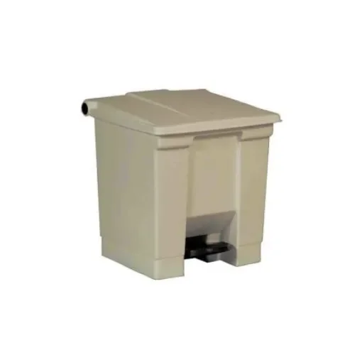 Rubbermaid Commercial Products Legacy Step-On 30L Beige Pedal Plastic Waste Bin - FG614300BEIG product image