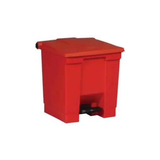 Rubbermaid Commercial Products Legacy Step-On 30L Red Pedal Plastic Waste Bin - FG614300RED product image