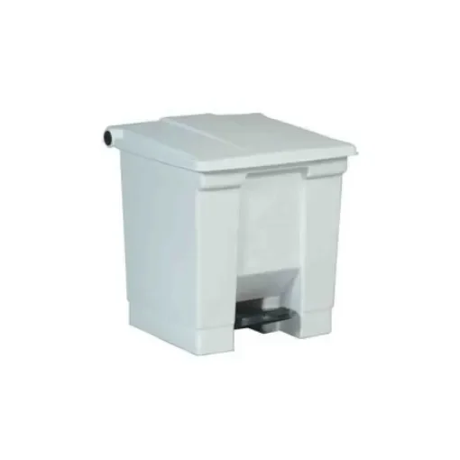 Rubbermaid Commercial Products Legacy Step-On 30L White Pedal Plastic Waste Bin - FG614300WHT product image