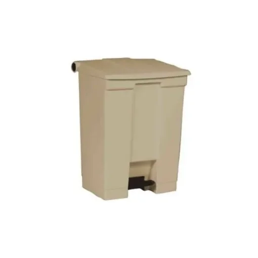 Rubbermaid Commercial Products Legacy Step-On 68L Beige Pedal Plastic Waste Bin - FG614500BEIG product image