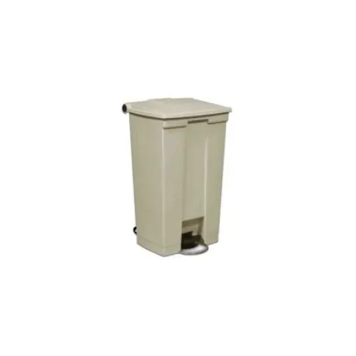 Rubbermaid Commercial Products Legacy Step-On 87L Beige Pedal Plastic Waste Bin - FG614600BEIG product image