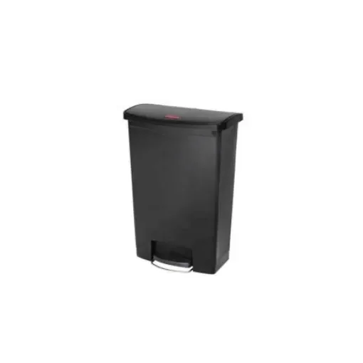 Rubbermaid Commercial Products Slim Jim 90L Black Pedal Waste Bin - 1883615 product image